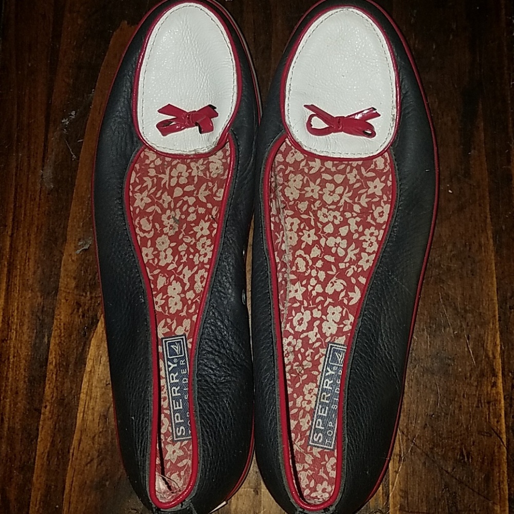 Red, white, and blue sperry's